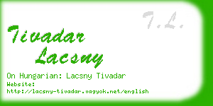 tivadar lacsny business card